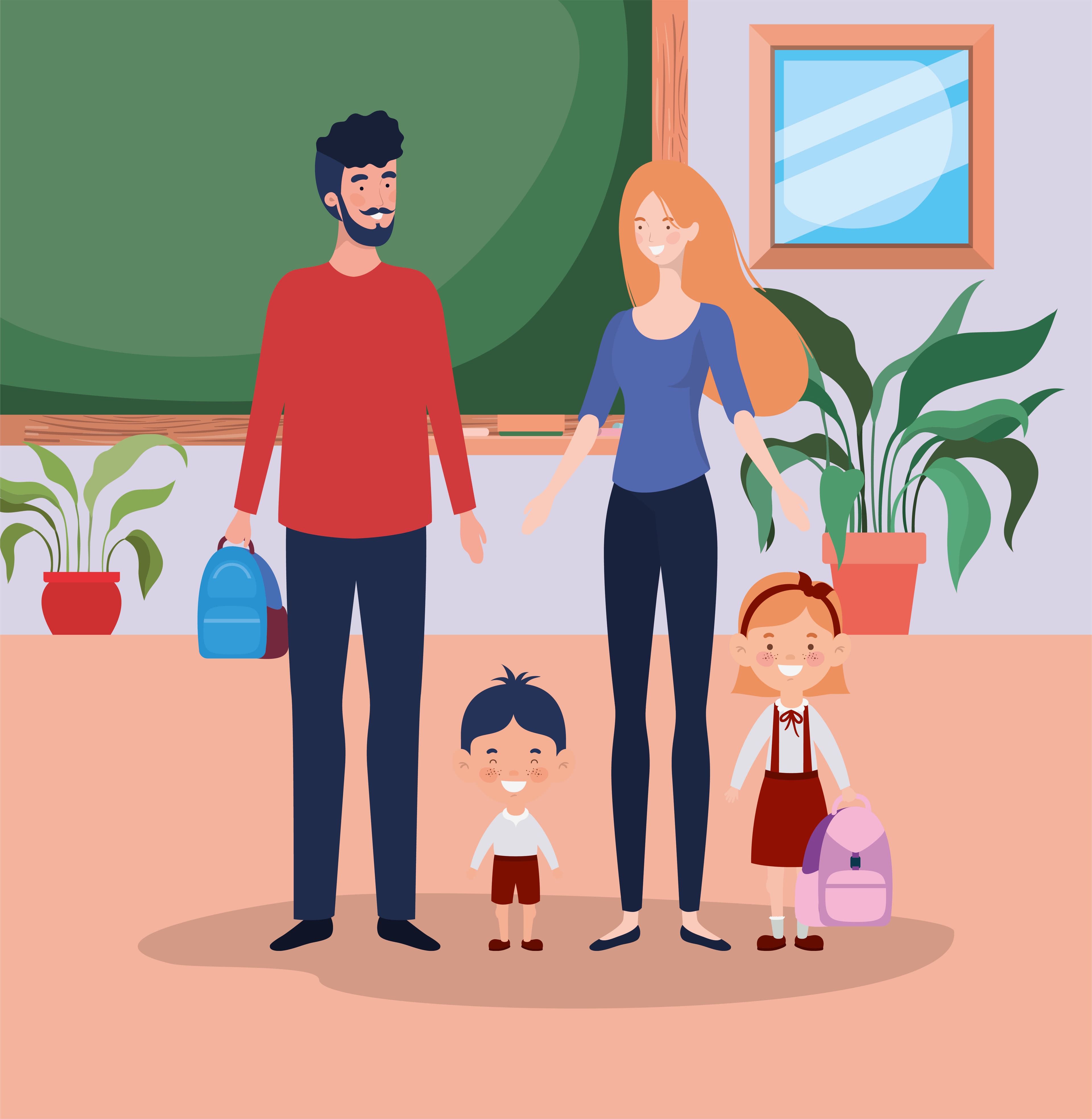 Teacher with children