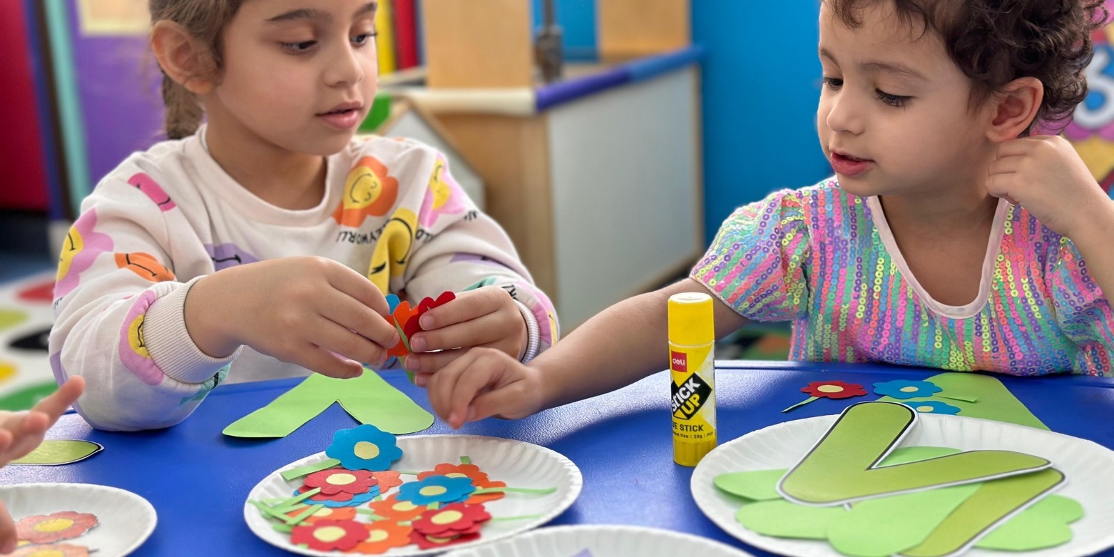 Children playing and learning